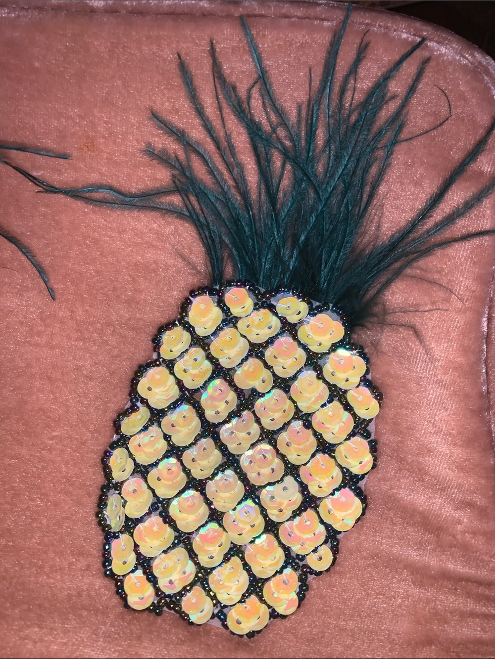 Kurt Geiger Velvet Pineapple Appliqué Crossbody Bag - Tan Beige Purse - Picture 4 of 14